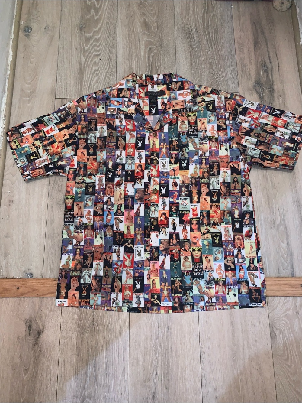 Vintage Playboy Shirt Centerfold Magazine Covers  Button Up Shirt Size: Large